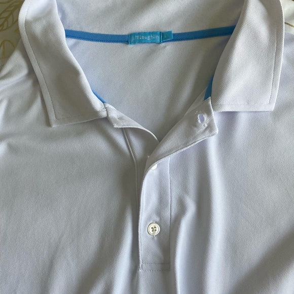 J.McLaughlin Men’s Short Sleeve Peak Performance White Polo Shirt Size Large - Picture 5 of 14